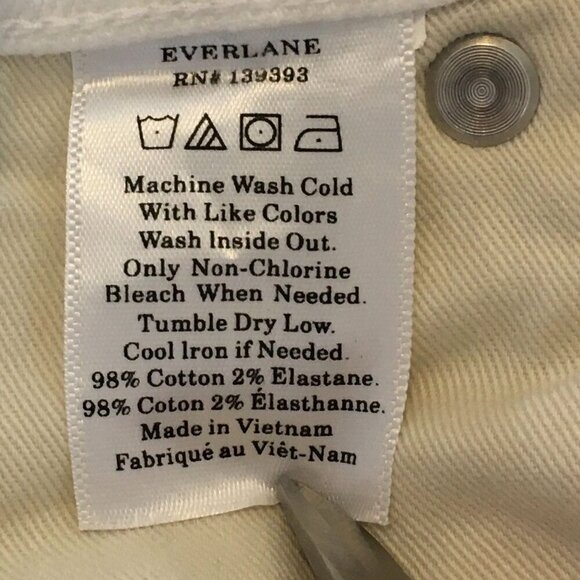 Everlane Womens The High Rise Straight Leg Denim Jeans Size 31 Reg. White SP EXC - Picture 7 of 11
